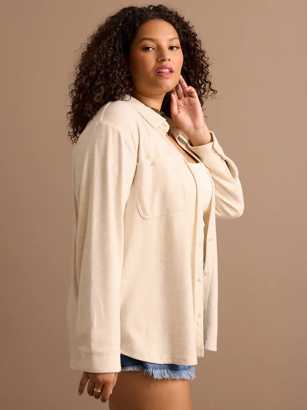 Arula Lightweight Fleece Shacket (3X)