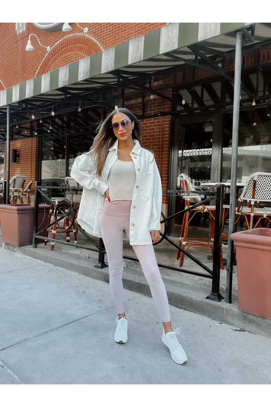 AVA OVERSIZED DENIM SHACKET IN IVORY