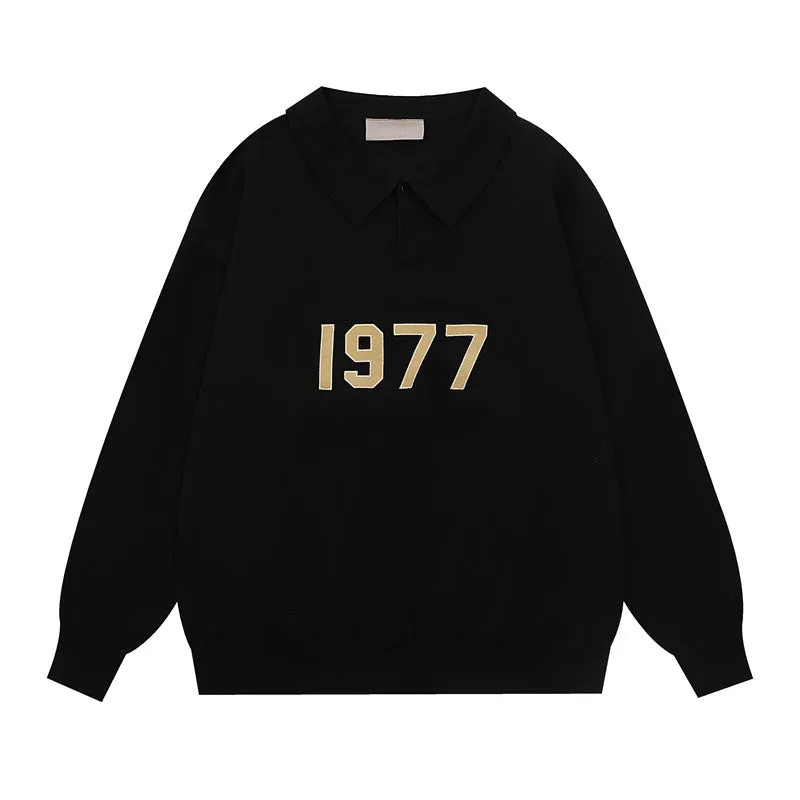 Feel of God Essentials 1977 Knit Polo Men's and Women's Knitted Polo Collar Knitted Sweater