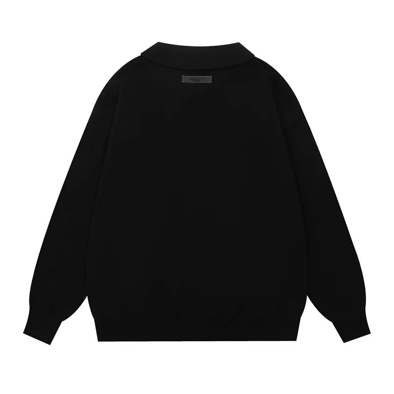 Feel of God Essentials 1977 Knit Polo Men's and Women's Knitted Polo Collar Knitted Sweater