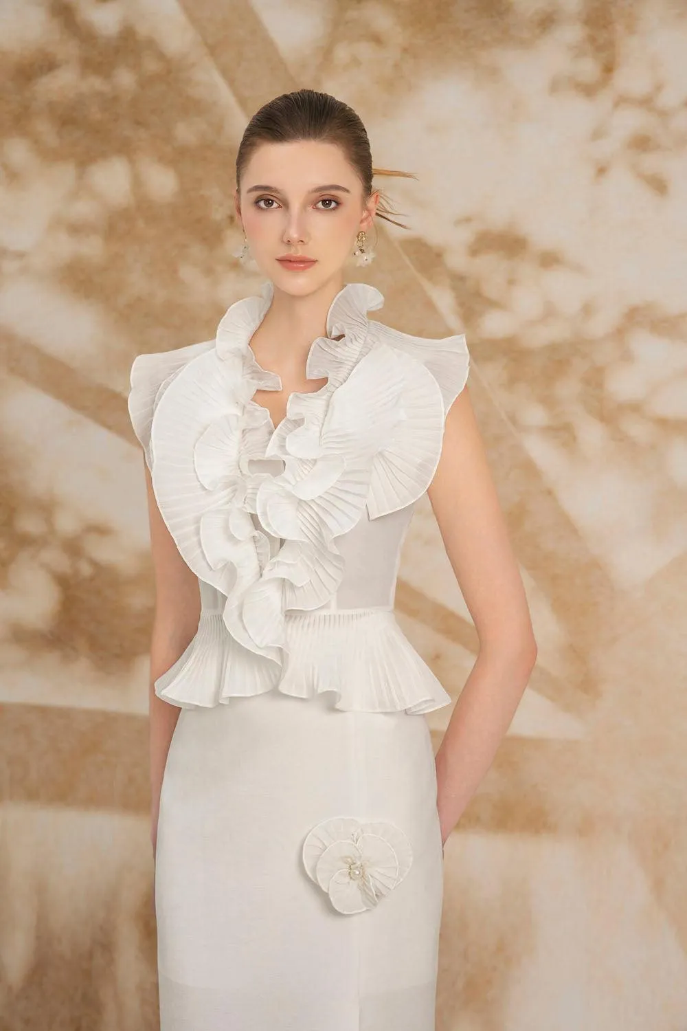 Giuliana Sheath Sleeveless Organza Midi Set