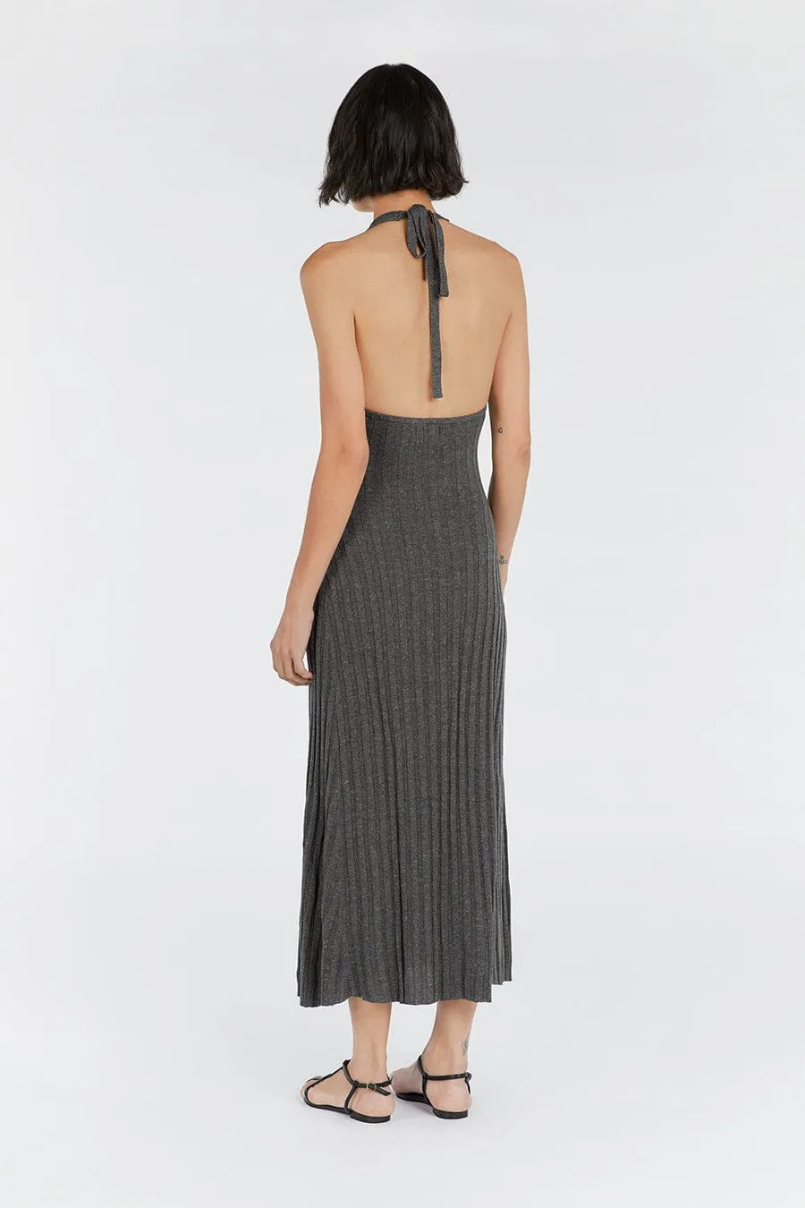 GOLDIE SLATE MARLE HALTER MIDI DRESS