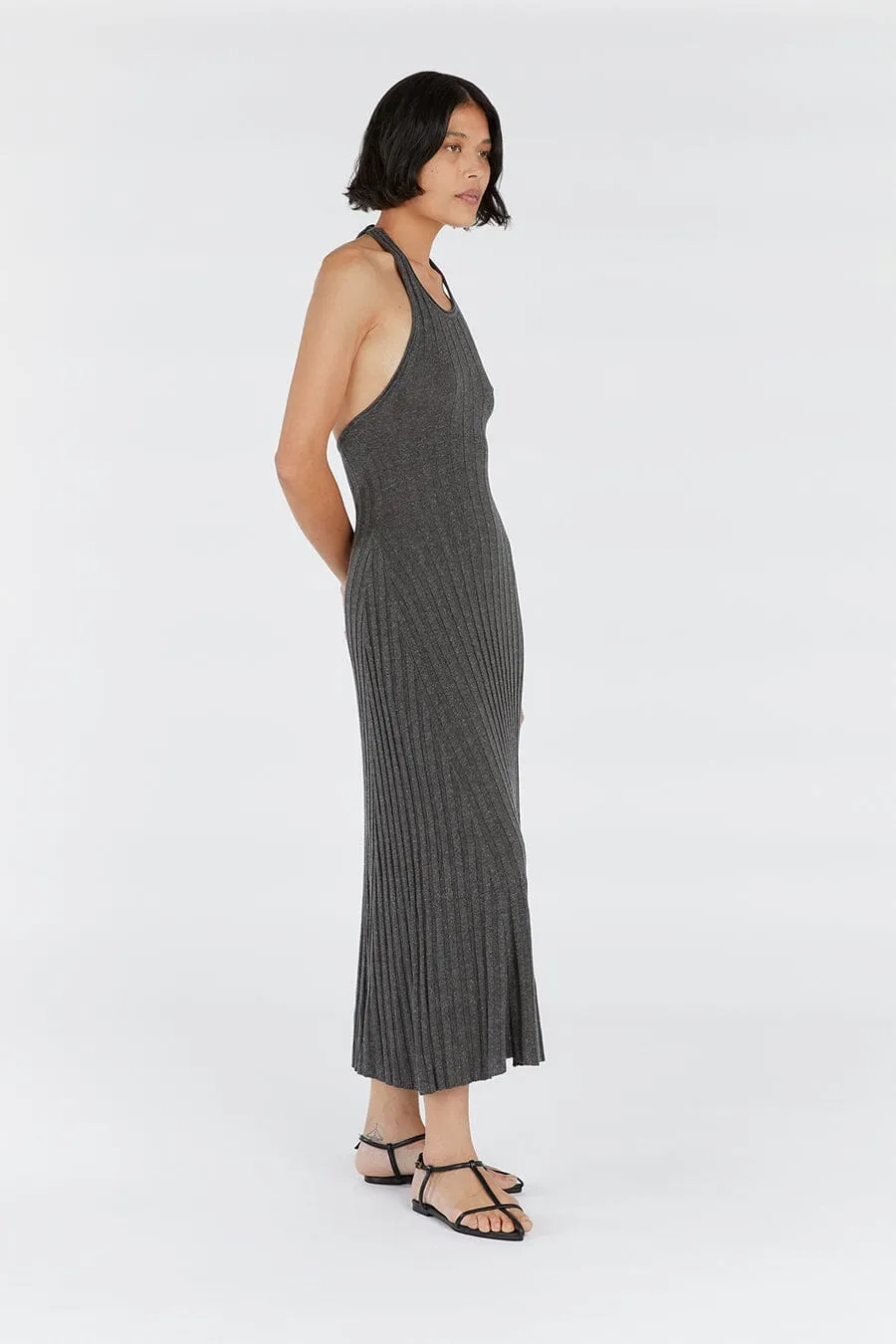 GOLDIE SLATE MARLE HALTER MIDI DRESS