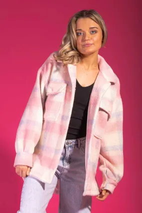 Holly Shacket-Pink Check-CHARLO