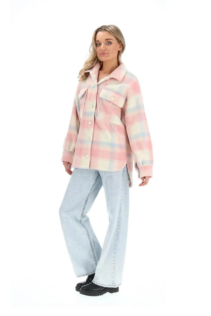 Holly Shacket-Pink Check-CHARLO