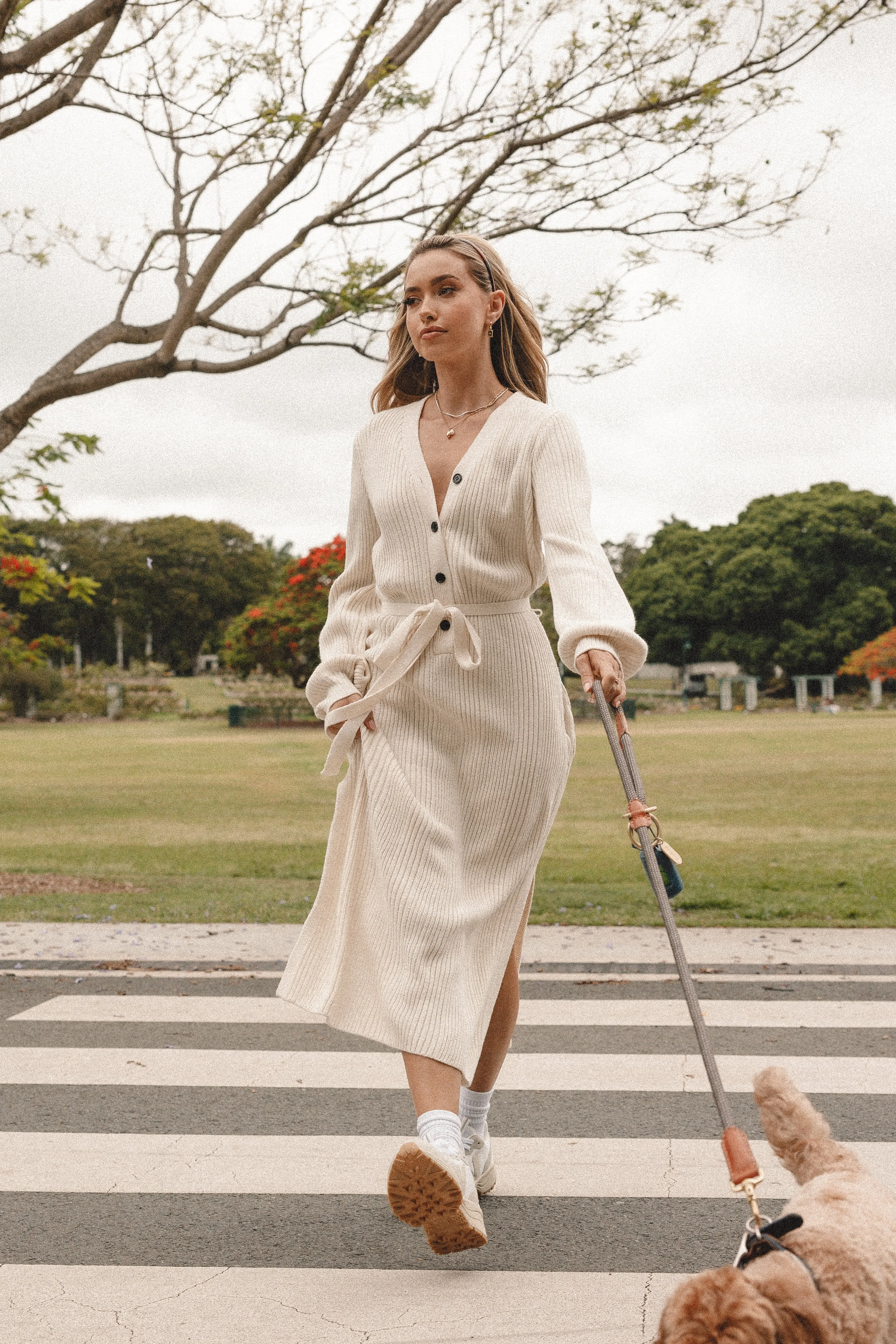 Jasper Long Sleeve Midi Dress - Cream