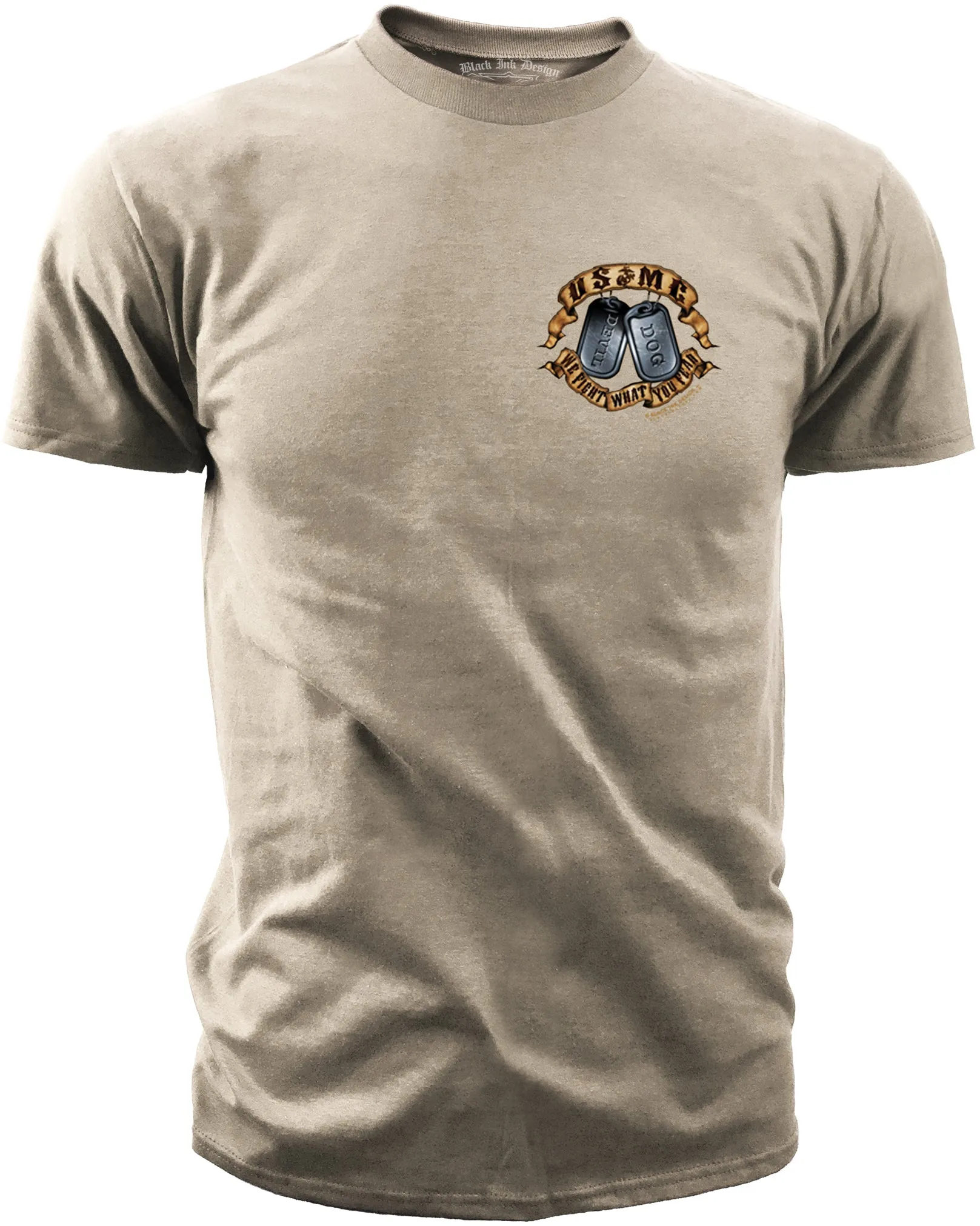 USMC We Fight What You Fear Men's T-Shirt Tan