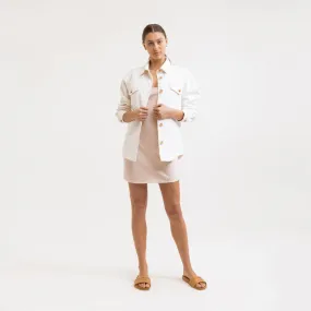Venice Drill Shacket (Ivory)